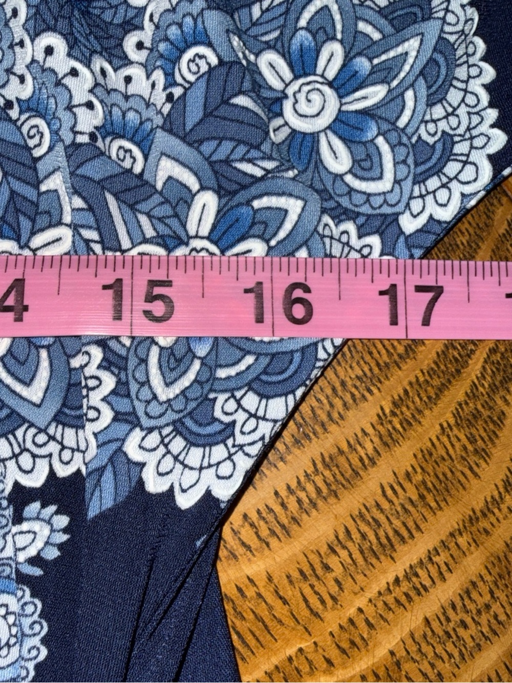Robbie Bee Light Blue and Navy Floral Accent Dress - Picture 12 of 16